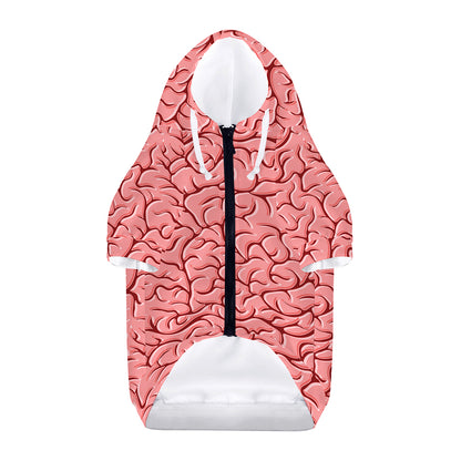Human Brain Print Dog Zip Up Hoodie