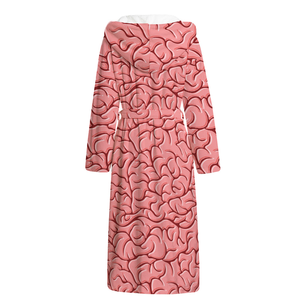 Human Brain Print Hooded Bathrobe