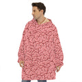 Human Brain Print Hoodie Blanket