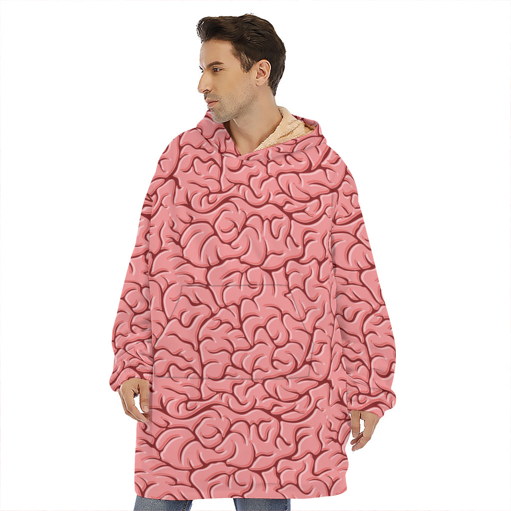 Human Brain Print Hoodie Blanket