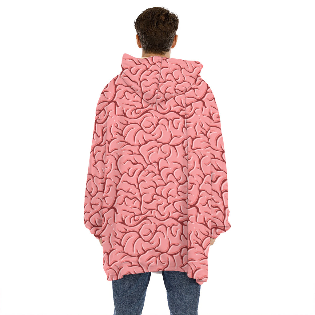 Human Brain Print Hoodie Blanket