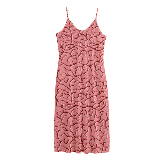 Human Brain Print Jersey Midi Cami Dress