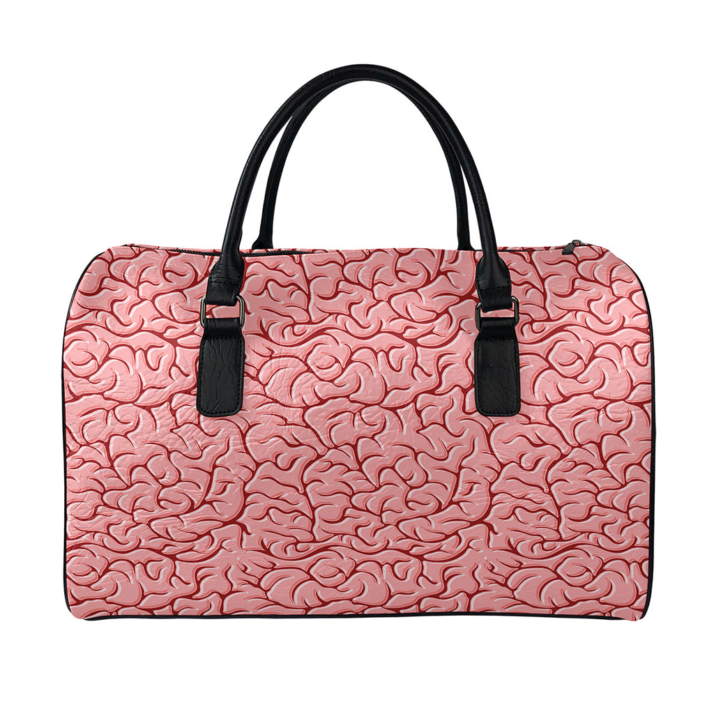Human Brain Print Leather Duffle Bag