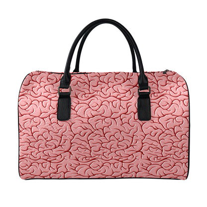 Human Brain Print Leather Duffle Bag