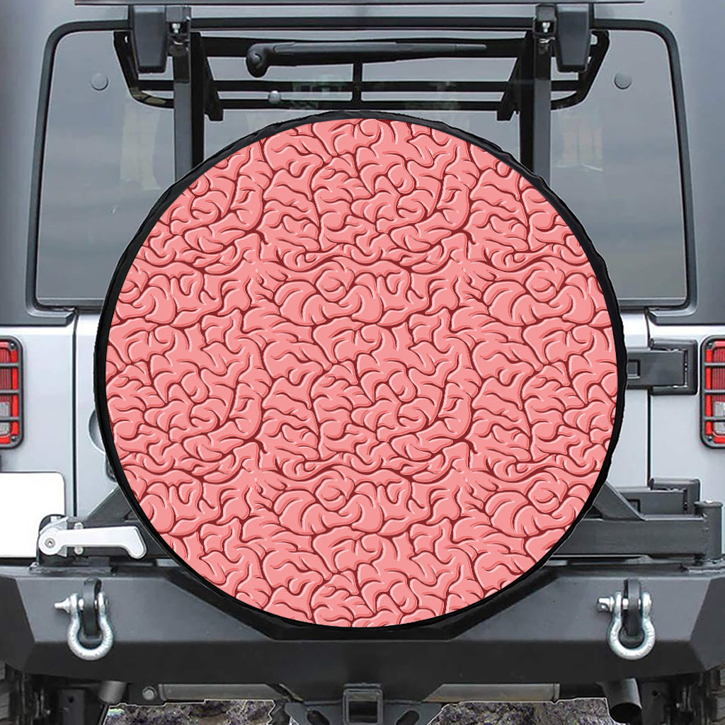 Human Brain Print Leather Spare Tire Cover