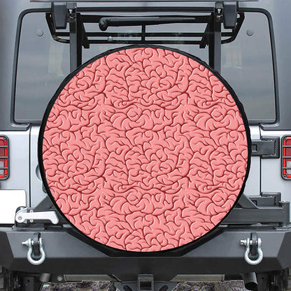 Human Brain Print Leather Spare Tire Cover