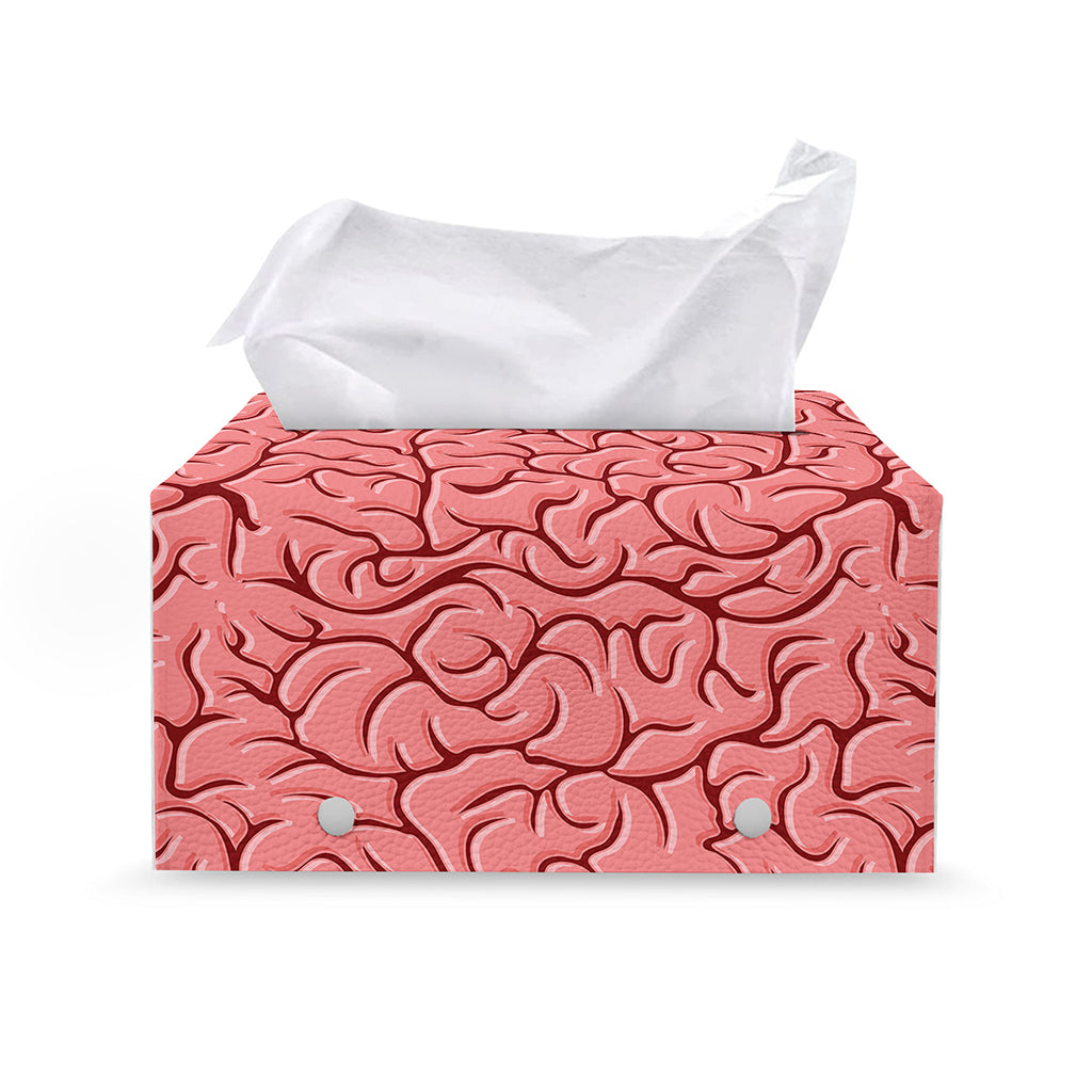 Human Brain Print Leather Tissue Box Cover