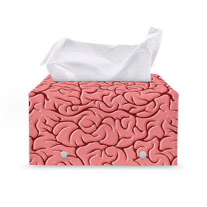 Human Brain Print Leather Tissue Box Cover