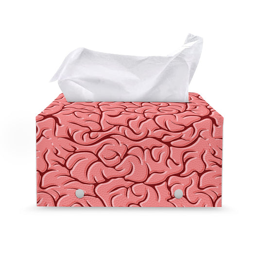 Human Brain Print Leather Tissue Box Cover