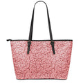 Human Brain Print Leather Tote Bag With Zipper
