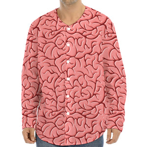 Human Brain Print Long Sleeve Baseball Jersey