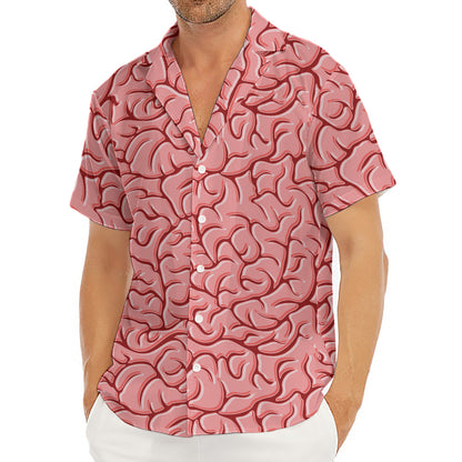 Human Brain Print Men's Deep V-Neck Shirt