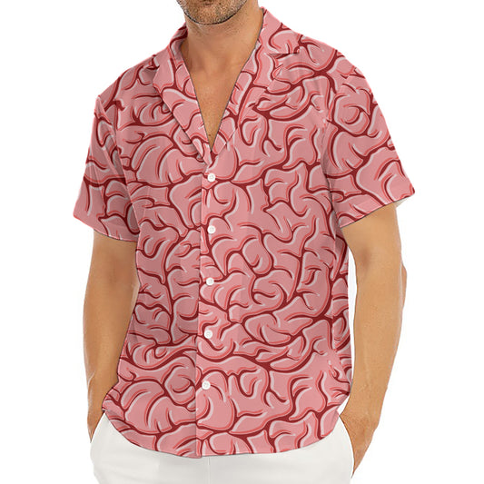 Human Brain Print Men's Deep V-Neck Shirt