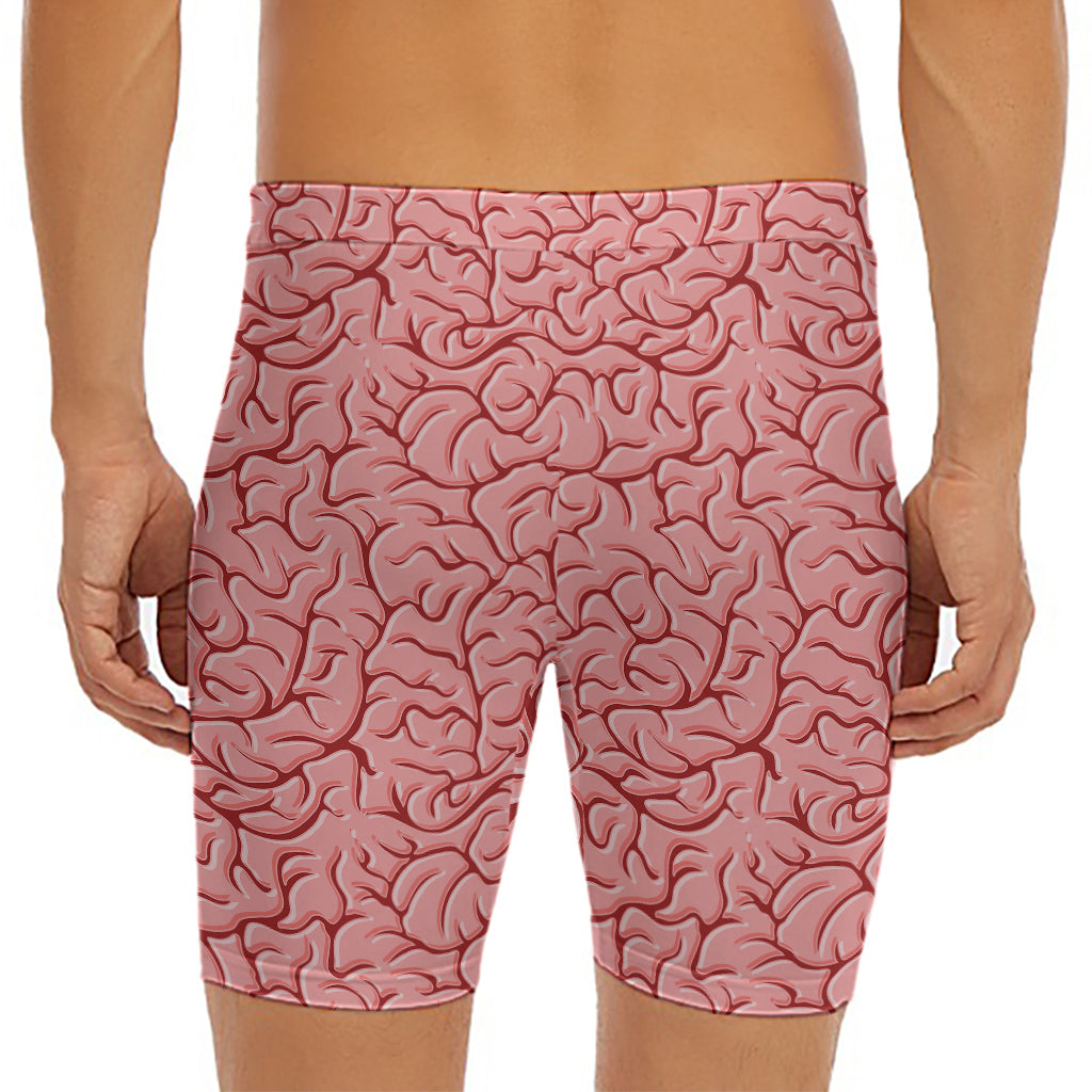 Human Brain Print Men's Long Boxer Briefs