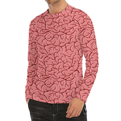 Human Brain Print Men's Long Sleeve Rash Guard