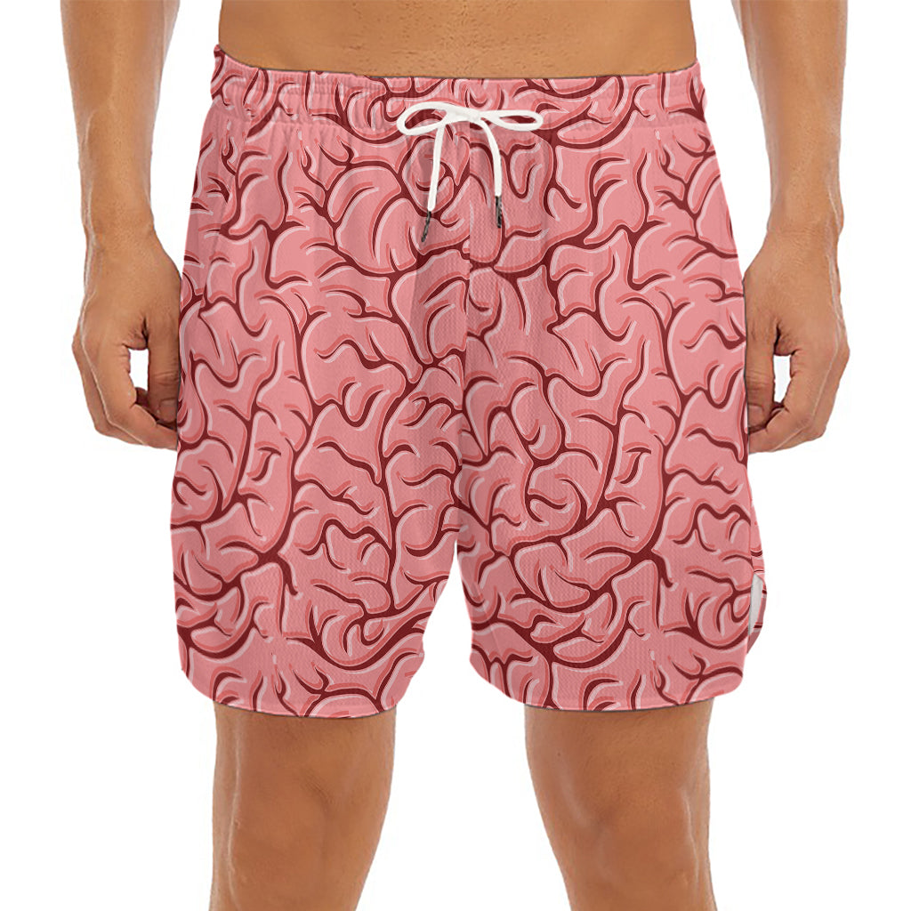 Human Brain Print Men's Split Running Shorts