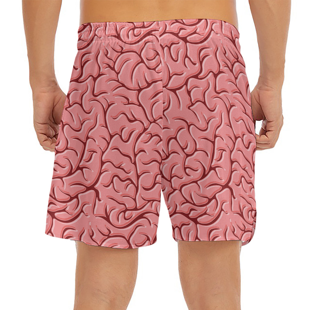 Human Brain Print Men's Split Running Shorts
