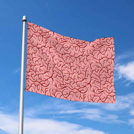Human Brain Print Polyester Flag