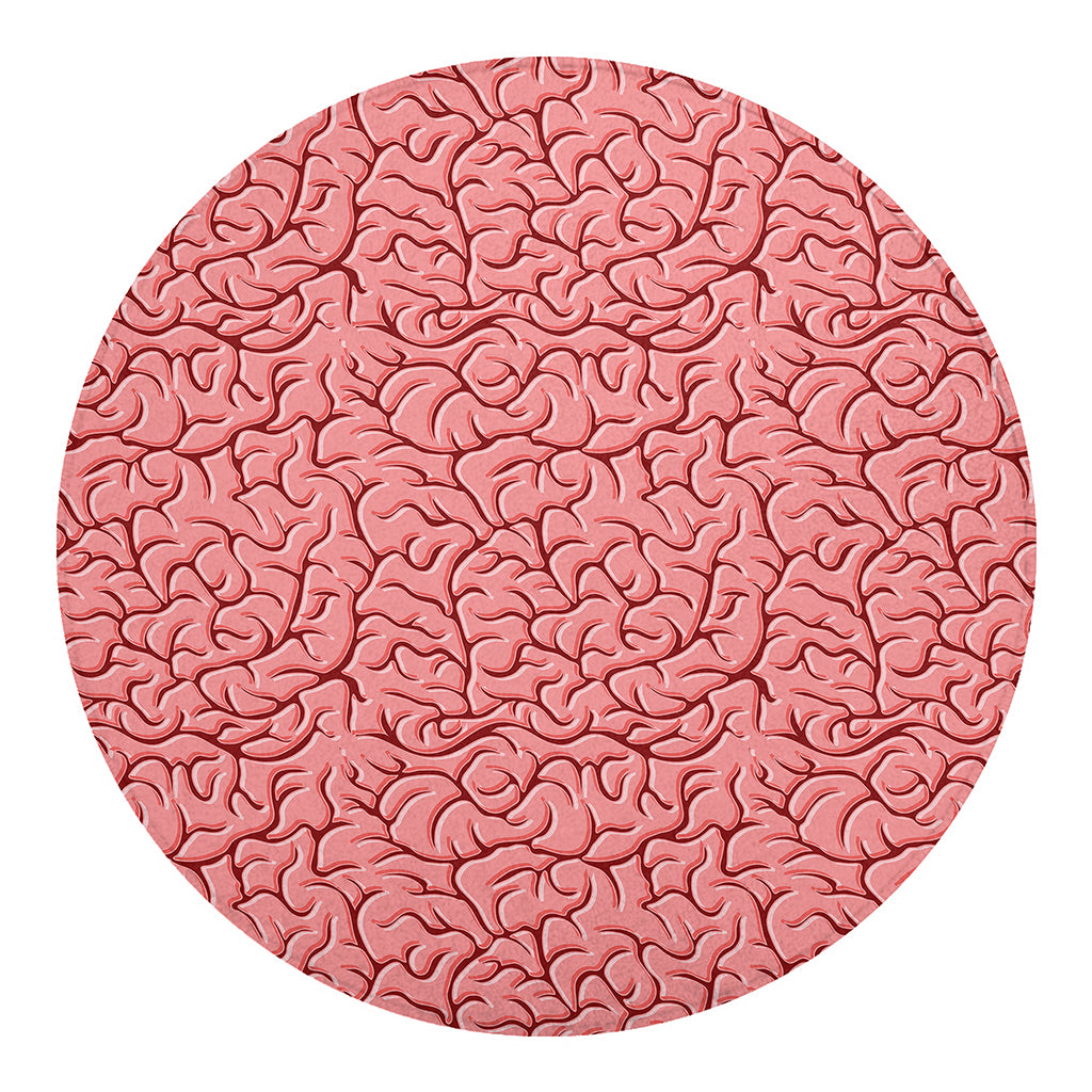 Human Brain Print Round Blanket