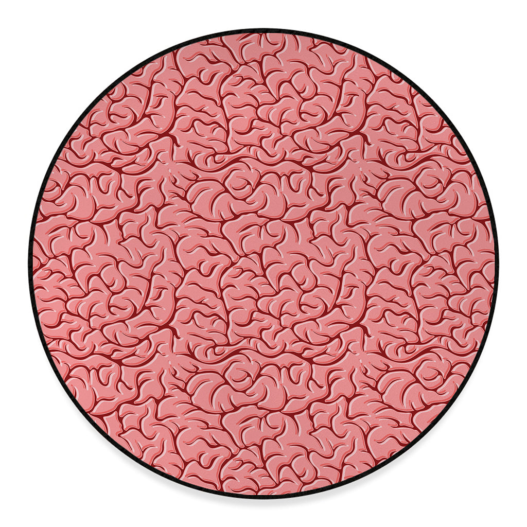 Human Brain Print Round Floor Mat