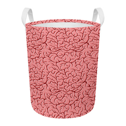Human Brain Print Round Laundry Basket