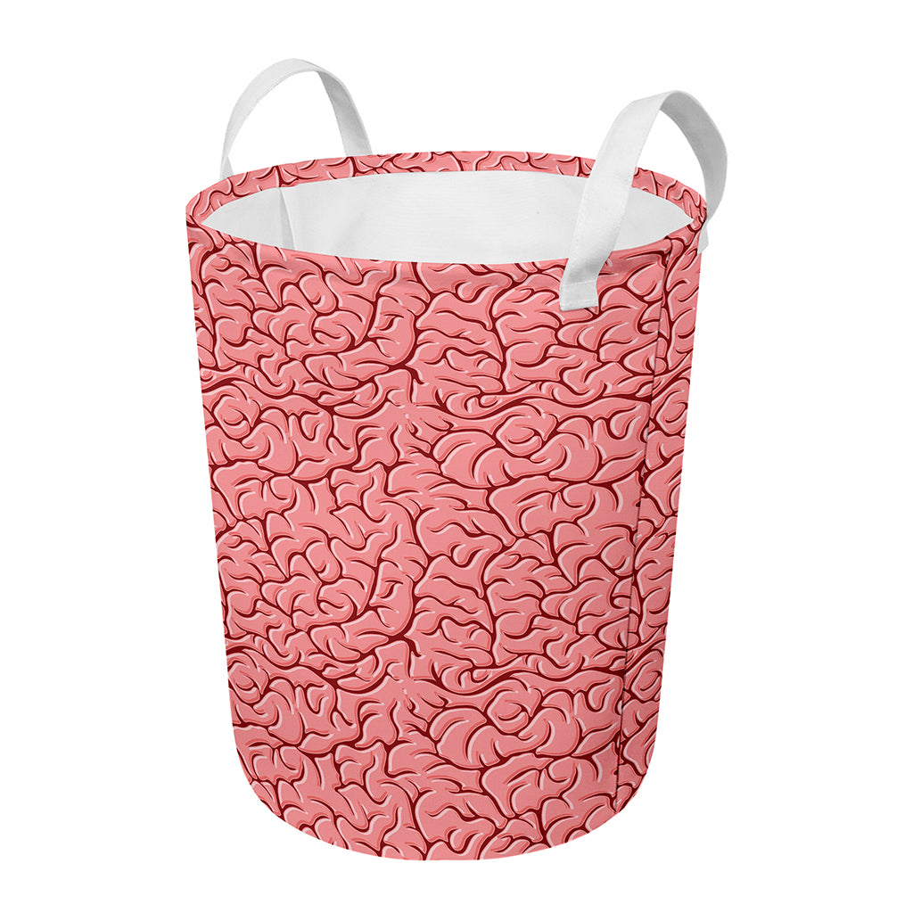 Human Brain Print Round Laundry Basket