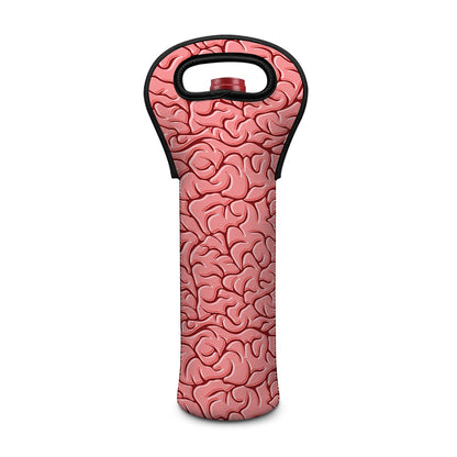 Human Brain Print Single Neoprene Wine Tote