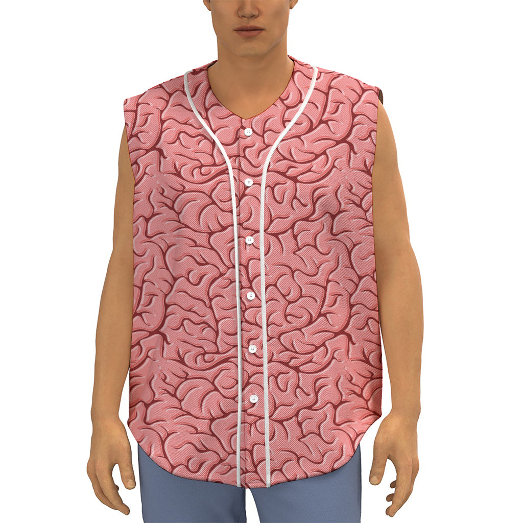Human Brain Print Sleeveless Baseball Jersey