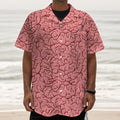 Human Brain Print Textured Short Sleeve Shirt