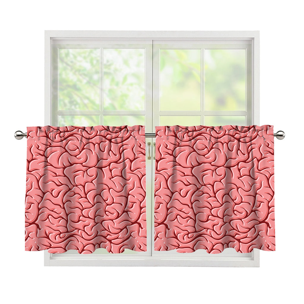 Human Brain Print Tier Curtains