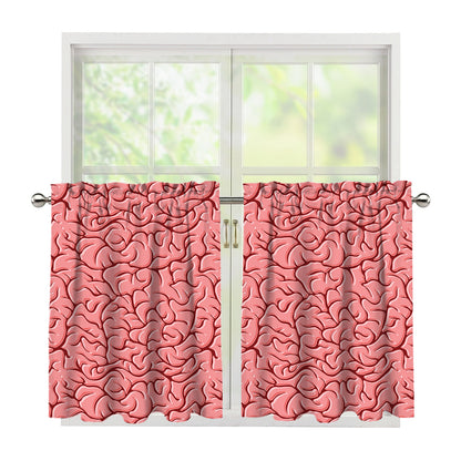 Human Brain Print Tier Curtains