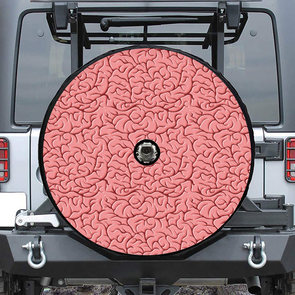 Human Brain Print Tire Cover With Camera Hole