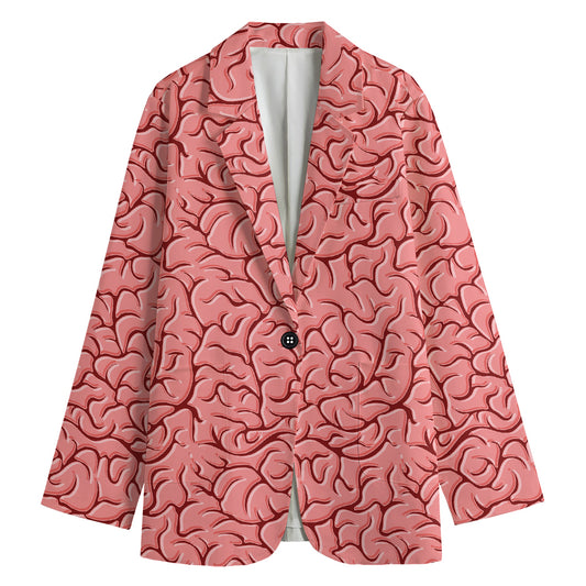 Human Brain Print Women's Cotton Blazer