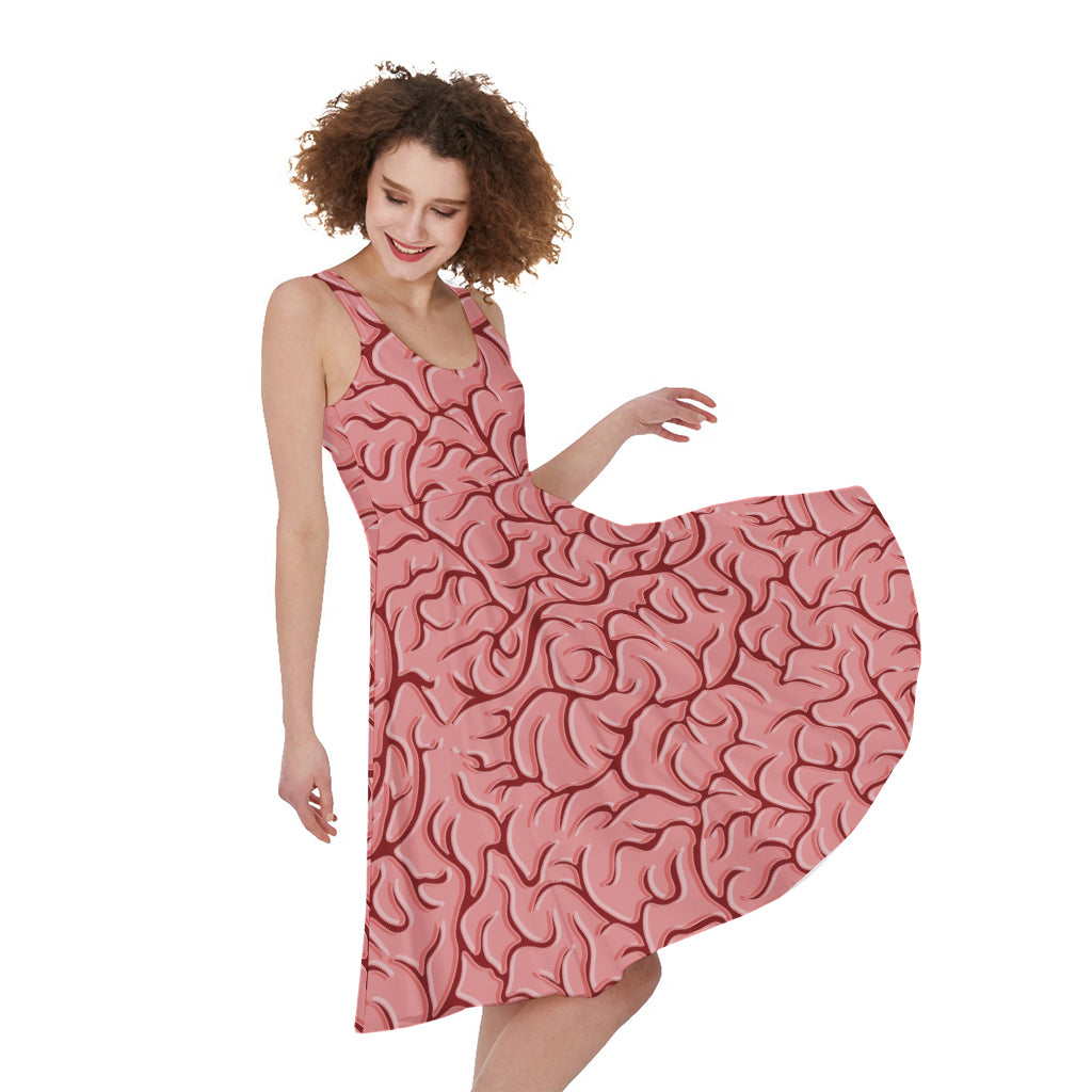 Human Brain Print Women's Sleeveless Dress