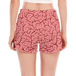 Human Brain Print Women's Split Running Shorts