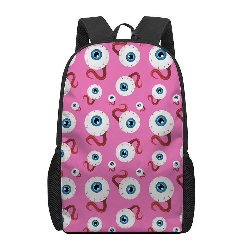 Human Eyeball Pattern Print 17 Inch Backpack