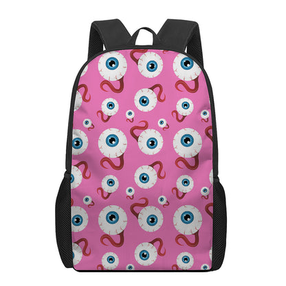 Human Eyeball Pattern Print 17 Inch Backpack