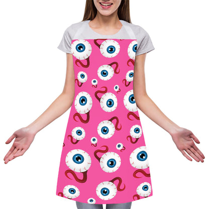 Human Eyeball Pattern Print Adjustable Apron