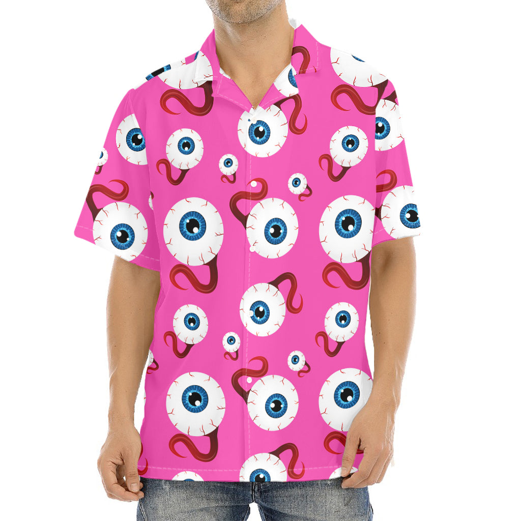 Human Eyeball Pattern Print Aloha Shirt