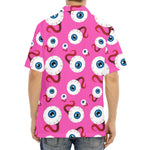 Human Eyeball Pattern Print Aloha Shirt