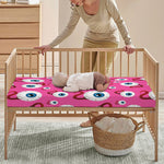 Human Eyeball Pattern Print Baby Crib Sheet