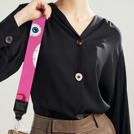 Human Eyeball Pattern Print Bag Strap