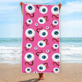 Human Eyeball Pattern Print Beach Towel