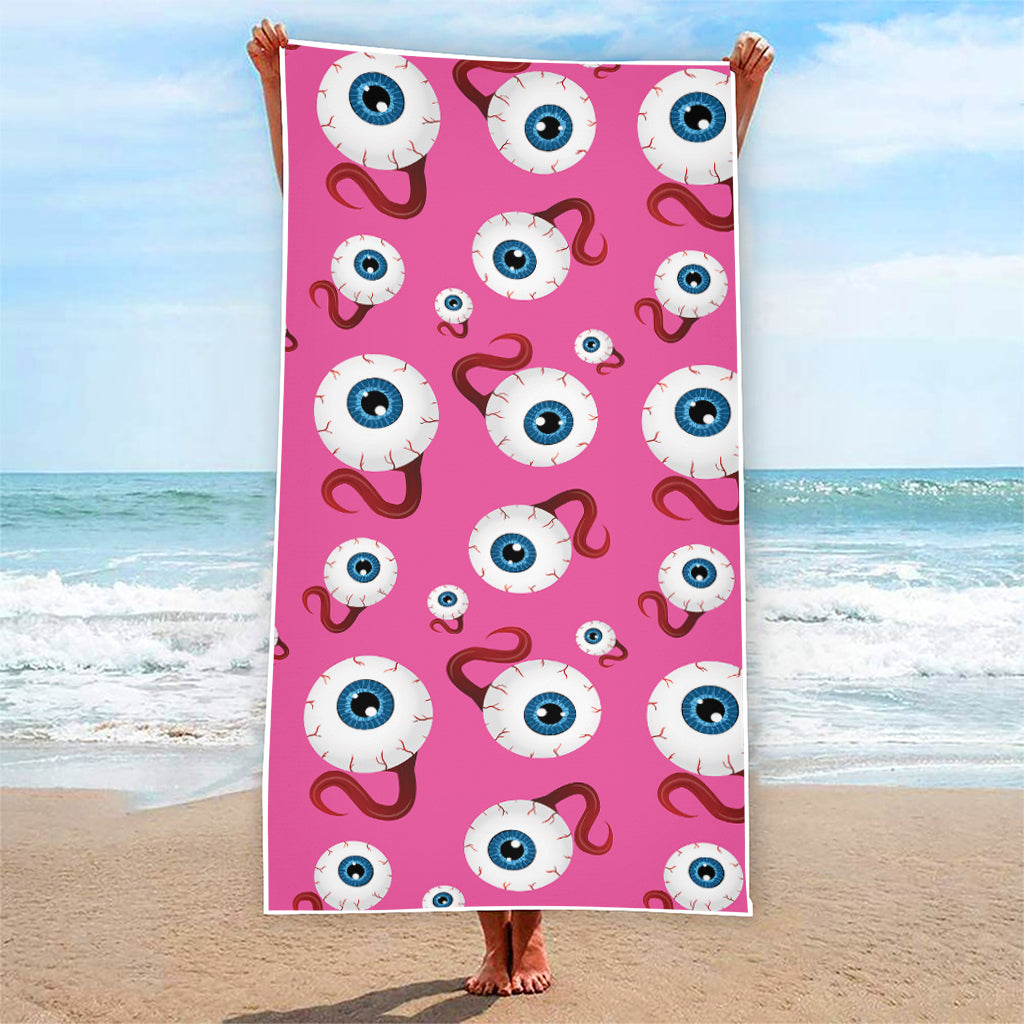 Human Eyeball Pattern Print Beach Towel