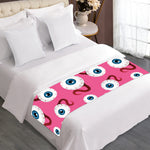 Human Eyeball Pattern Print Bed Runner