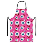 Human Eyeball Pattern Print Bib Apron With Pocket