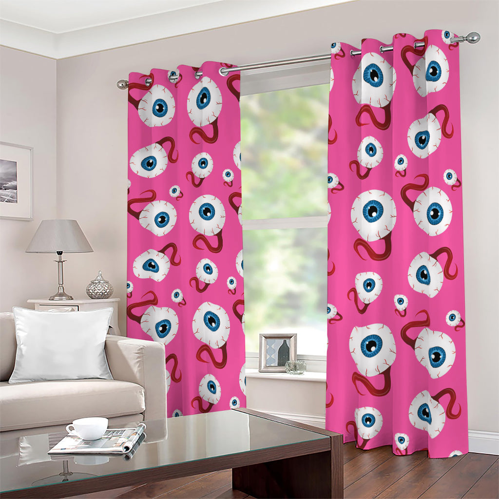 Human Eyeball Pattern Print Blackout Grommet Curtains