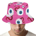 Human Eyeball Pattern Print Bucket Hat