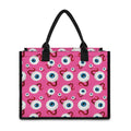 Human Eyeball Pattern Print Canvas Tote Bag