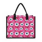 Human Eyeball Pattern Print Canvas Tote Bag